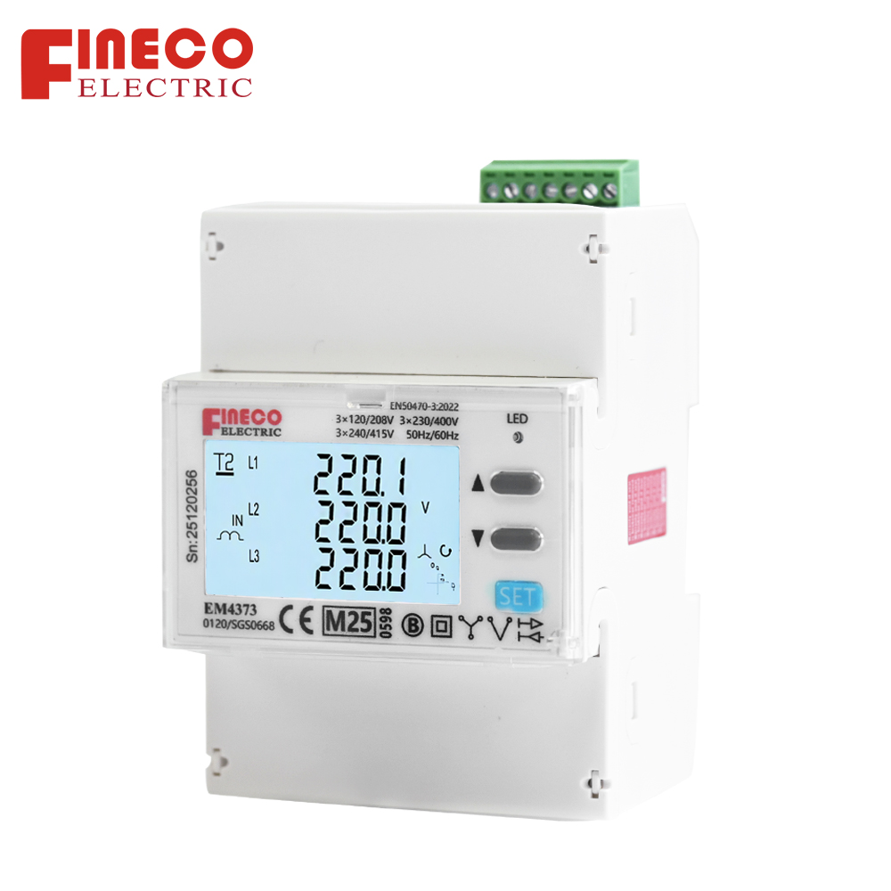 EM4373-Ethernet Three Phase Ethernet Smart Energy Meter RJ45 Modbus TCP 0.33V 333mV CT Input for DCIM Solar EV Charger
