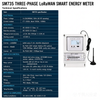 SM735 Three-Phase LoRaWAN Smart Energy Meter, Class 1.0, 3×220/380V, Platform Remote Open/Close Relay, 5-Min Uplink, RS485 DL/T645 Modbus, LCD