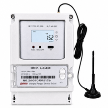 SM735 Three-Phase LoRaWAN Smart Energy Meter, Class 1.0, 3×220/380V, Platform Remote Open/Close Relay, 5-Min Uplink, RS485 DL/T645 Modbus, LCD