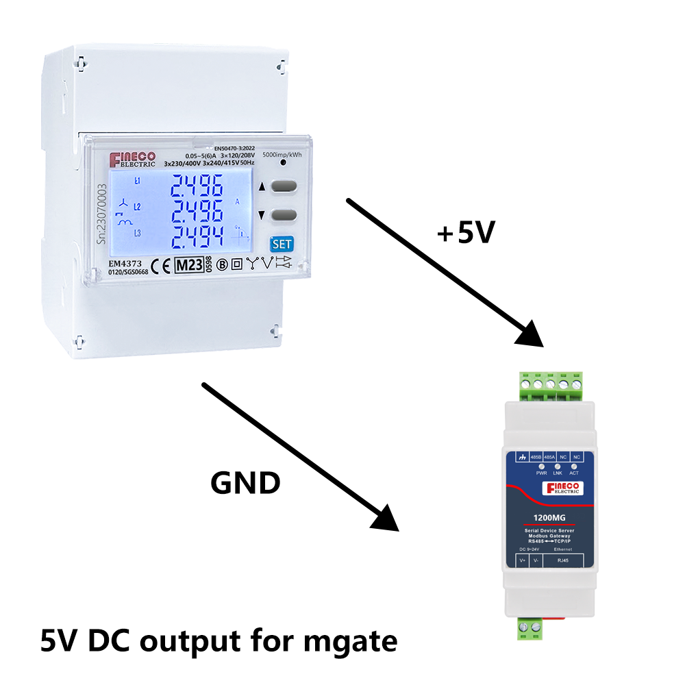 EM4373 CT 3*230/400V 0.05~5(6)A Three Phase ~Modbus ~ Smart Power Analyzer